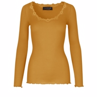 Rosemunde - Silk T-shirt Regular LS Vintage Lace // Golden Mustard